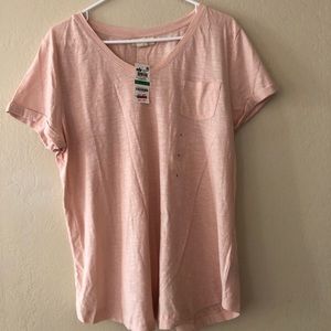 Style Co Cotton Pocketed T-Shirt Crushed Petal L